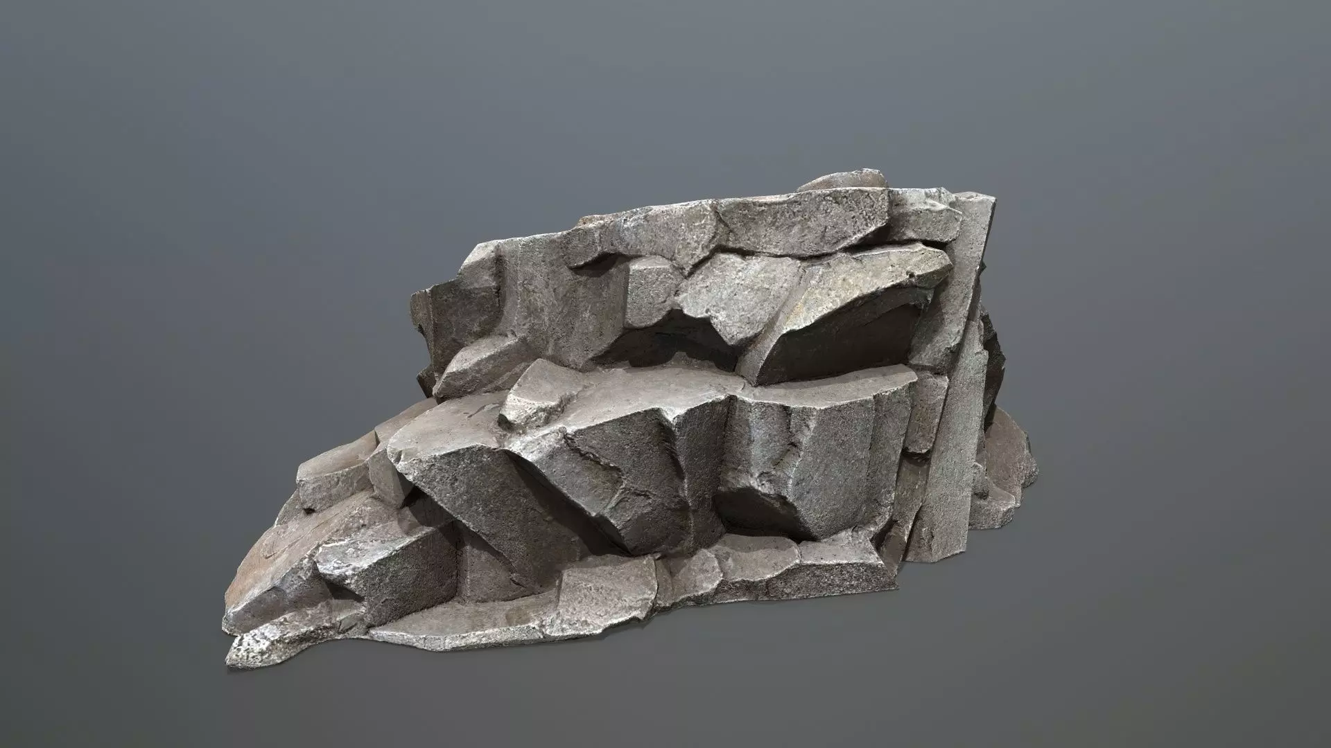 cave rocks Low-poly 3D model_9
