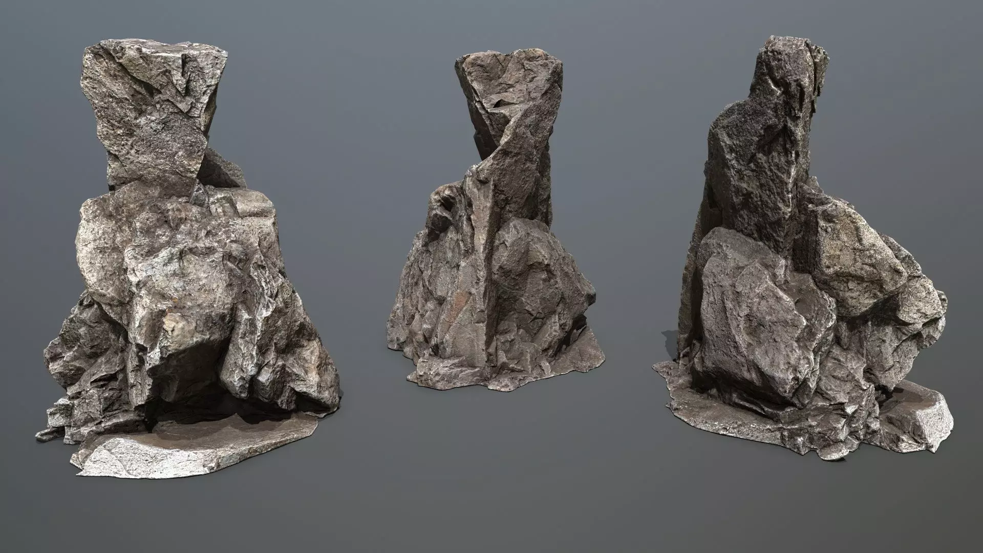 cave rocks Low-poly 3D model_22