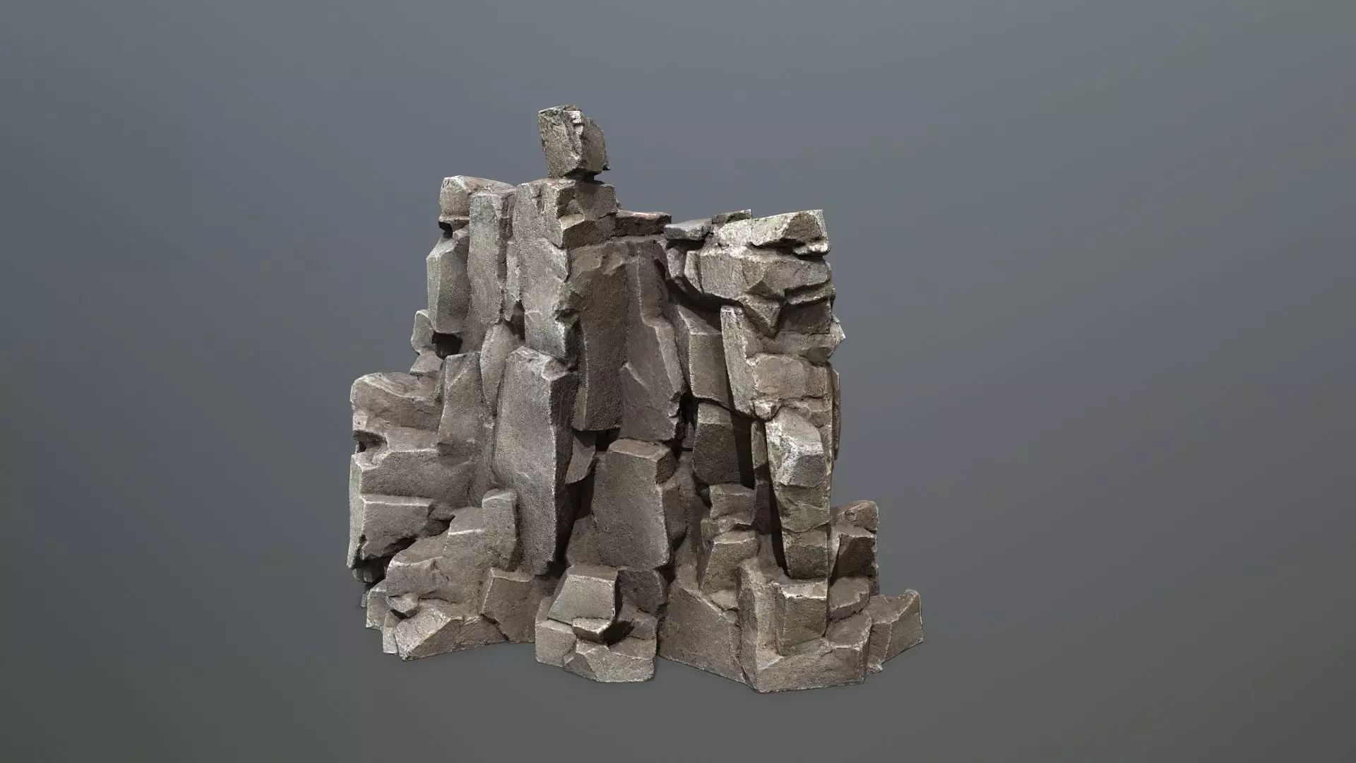 cave rocks Low-poly 3D model_1