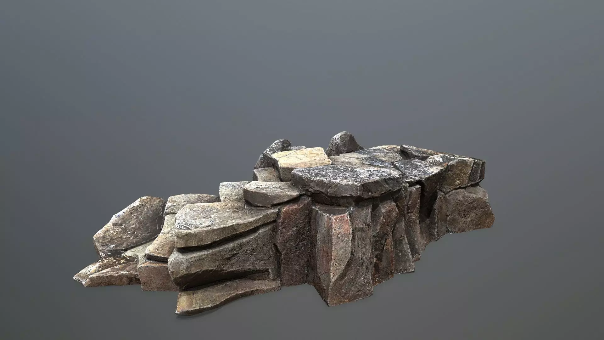 cave rocks Low-poly 3D model_13