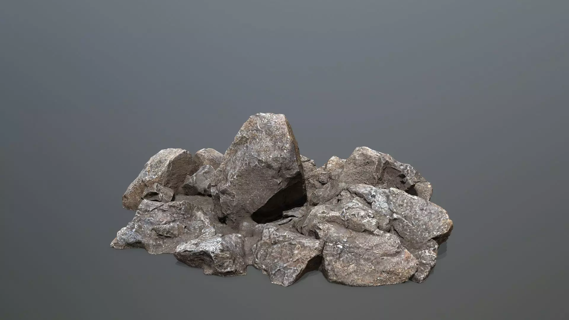 cave rocks Low-poly 3D model_3