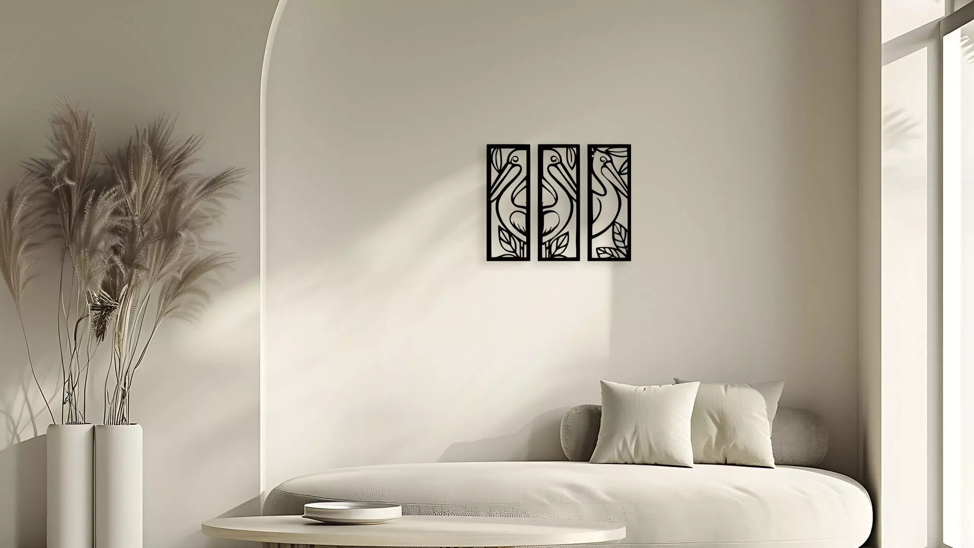 Modern Geometric Abstract Wall Art Decor Panel SVG DXF STL File 3D model_5