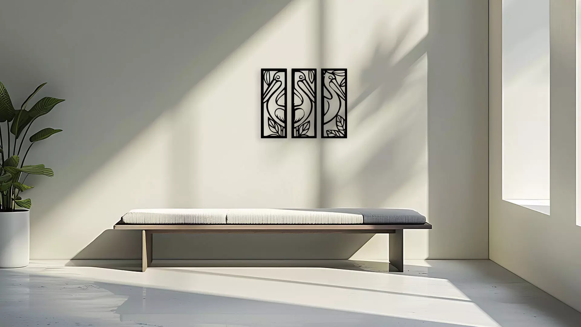 Modern Geometric Abstract Wall Art Decor Panel SVG DXF STL File 3D model_3