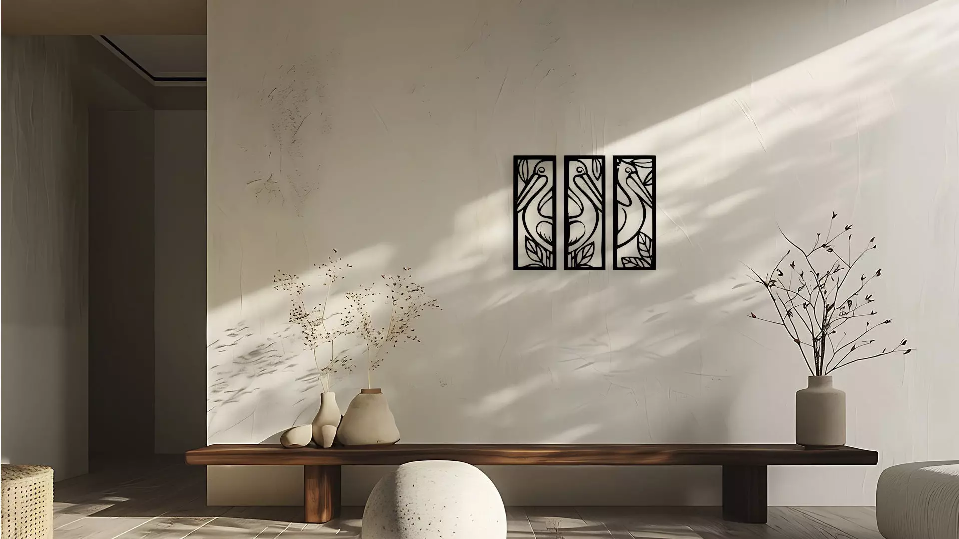 Modern Geometric Abstract Wall Art Decor Panel SVG DXF STL File 3D model_0