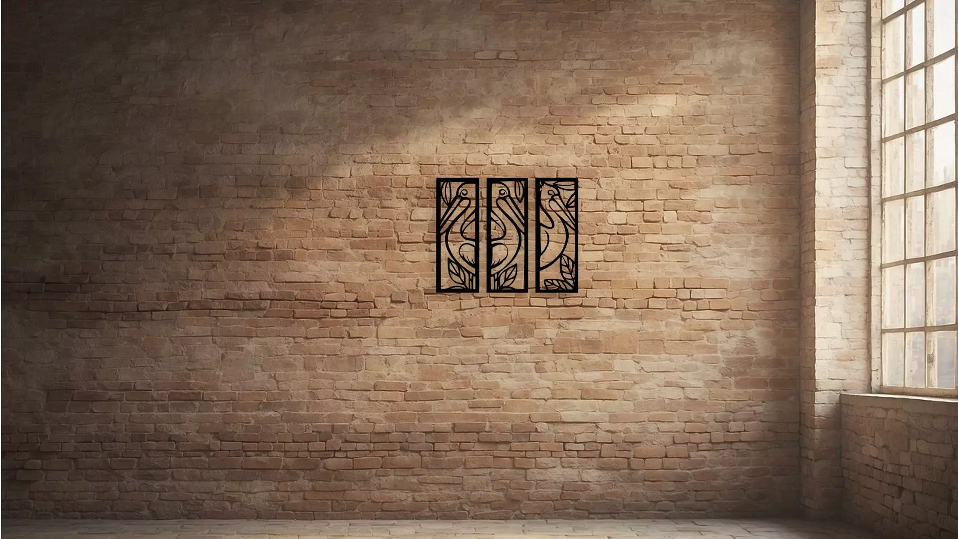 Modern Geometric Abstract Wall Art Decor Panel SVG DXF STL File 3D model_2