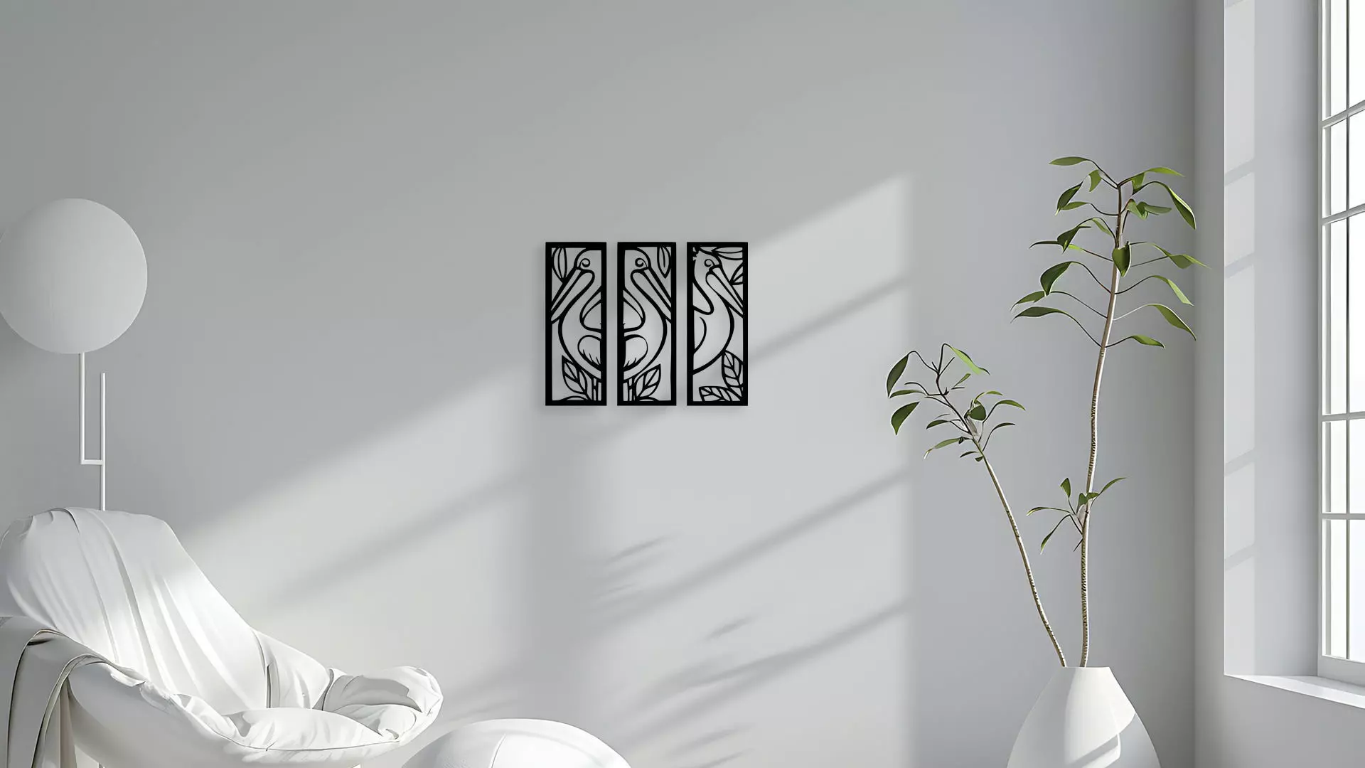 Modern Geometric Abstract Wall Art Decor Panel SVG DXF STL File 3D model_4