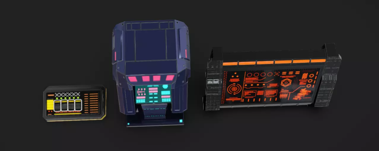 SciFi Terminals 22 Low-poly 3D model_3