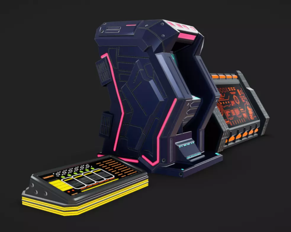 SciFi Terminals 22 Low-poly 3D model_5