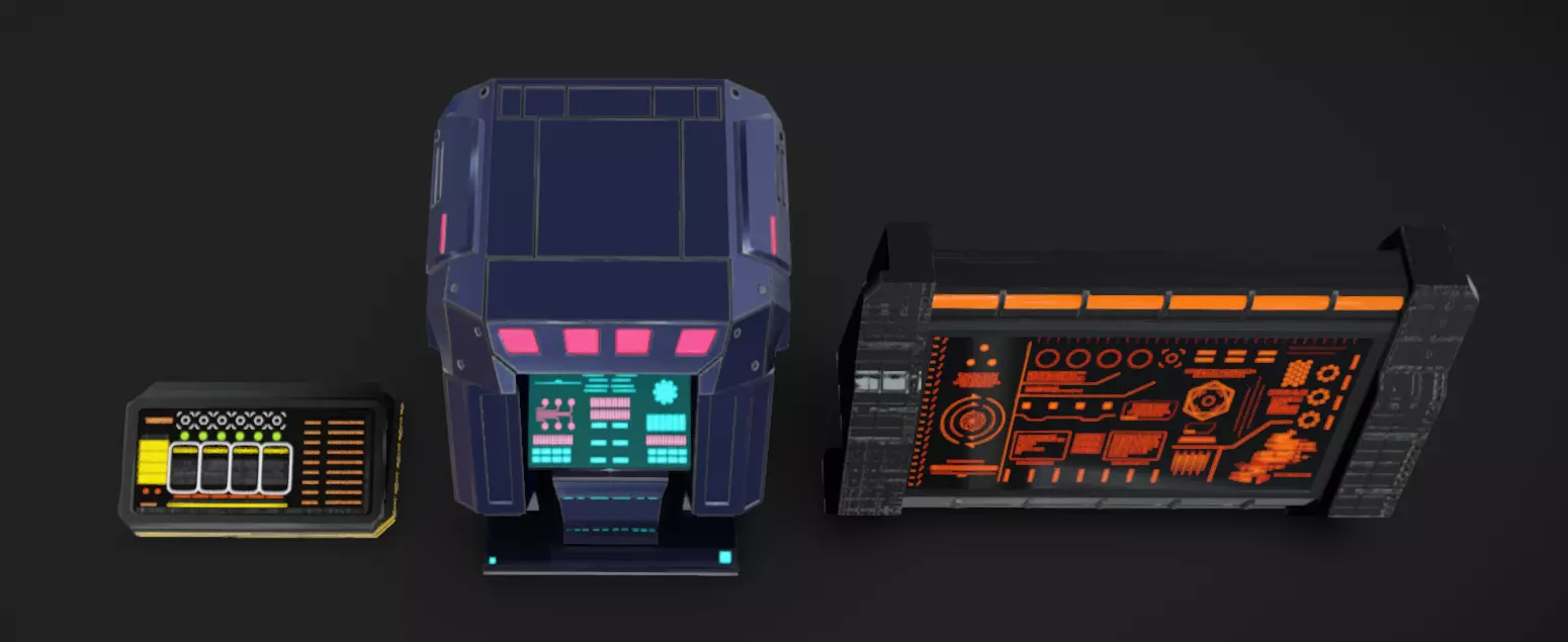 SciFi Terminals 22 Low-poly 3D model_7