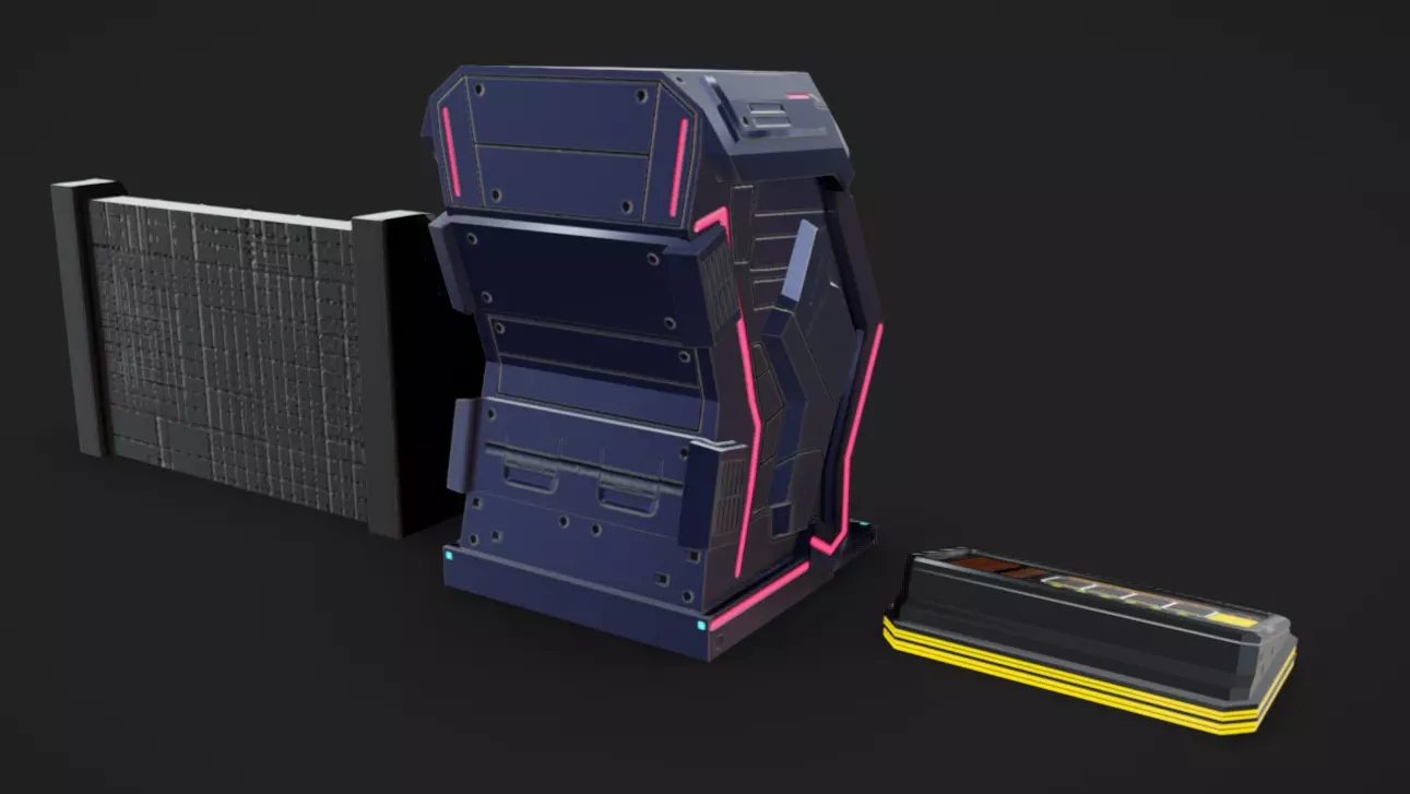 SciFi Terminals 22 Low-poly 3D model_4