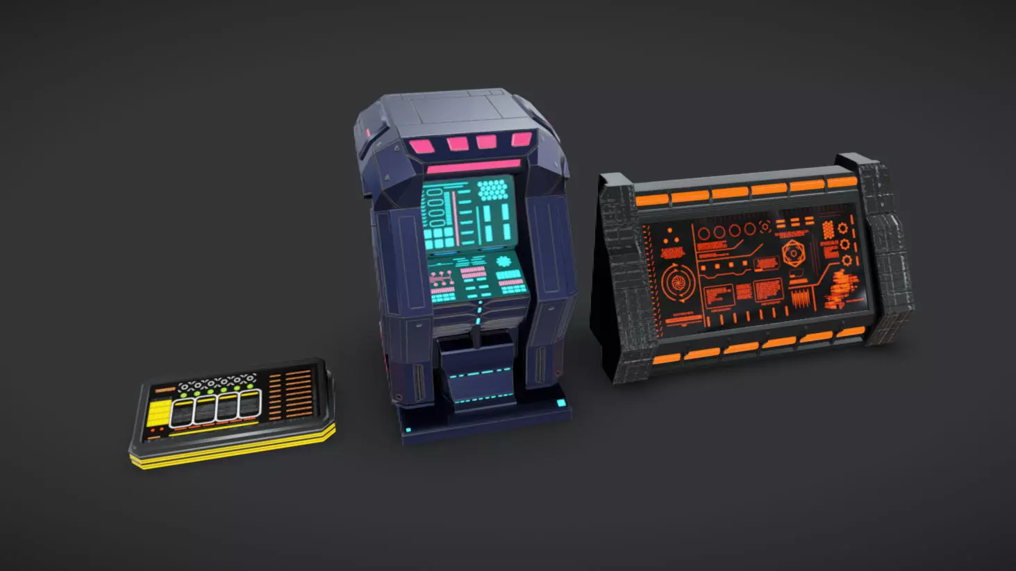 SciFi Terminals 22 Low-poly 3D model_0