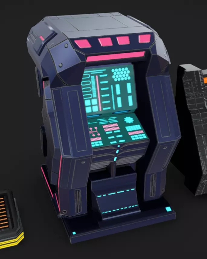 SciFi Terminals 22 Low-poly 3D model_9