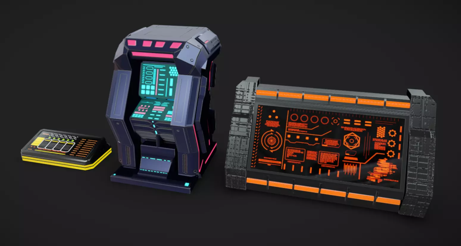 SciFi Terminals 22 Low-poly 3D model_1