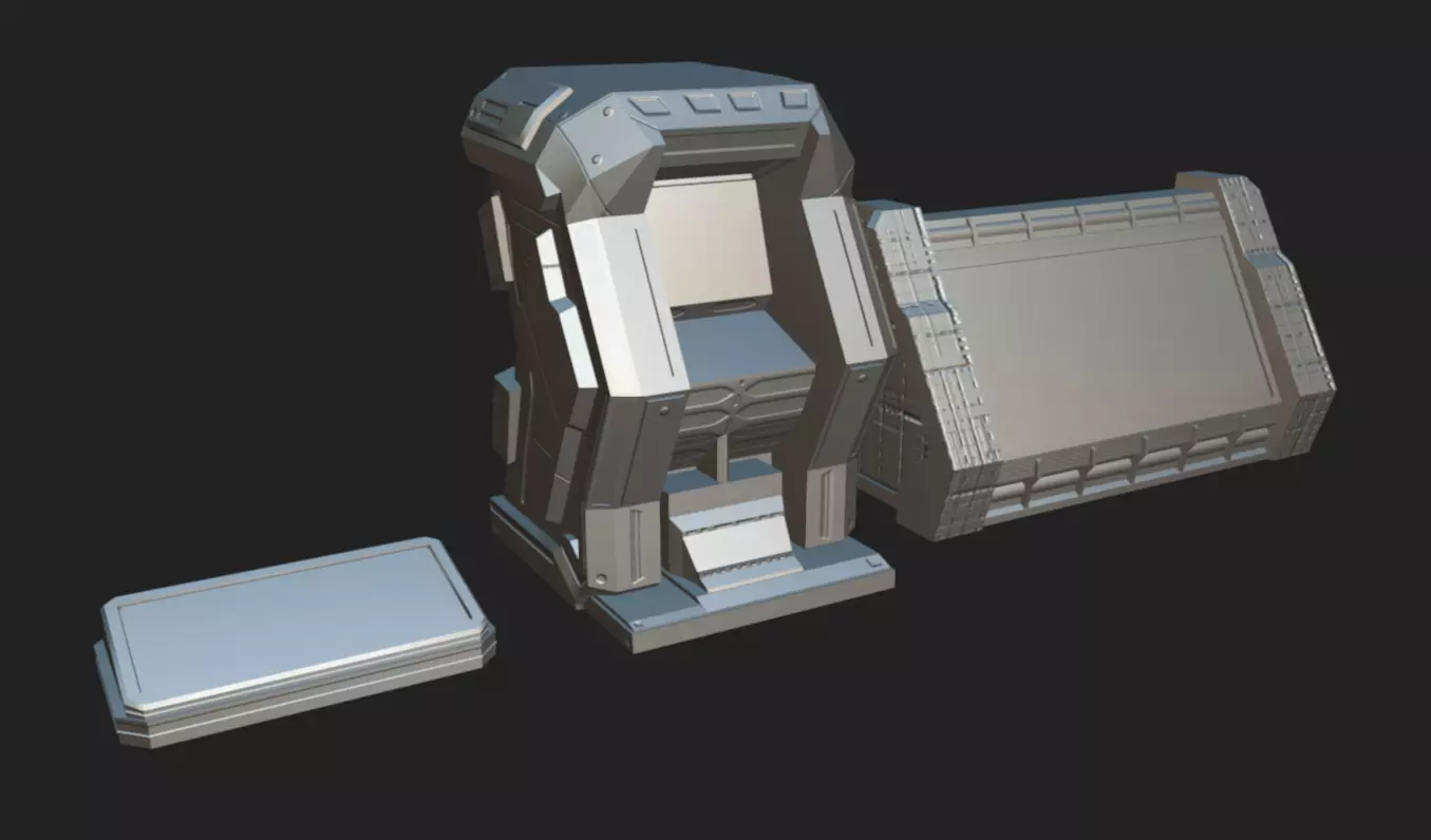 SciFi Terminals 22 Low-poly 3D model_13