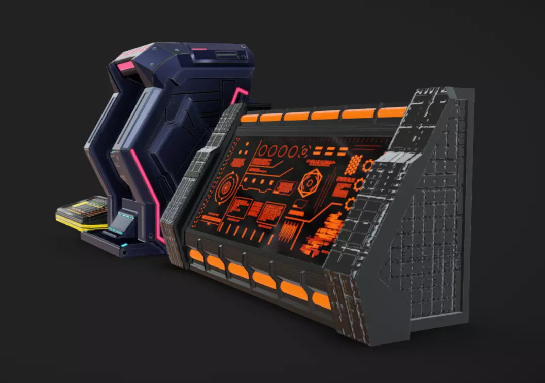 SciFi Terminals 22 Low-poly 3D model_6