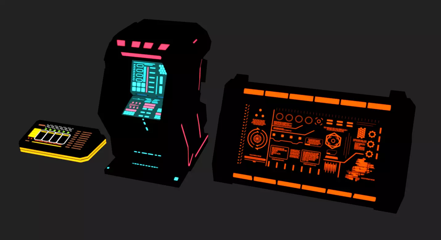 SciFi Terminals 22 Low-poly 3D model_12