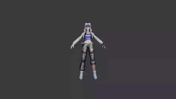 K-Pop Girl  Idol Character 3D Model