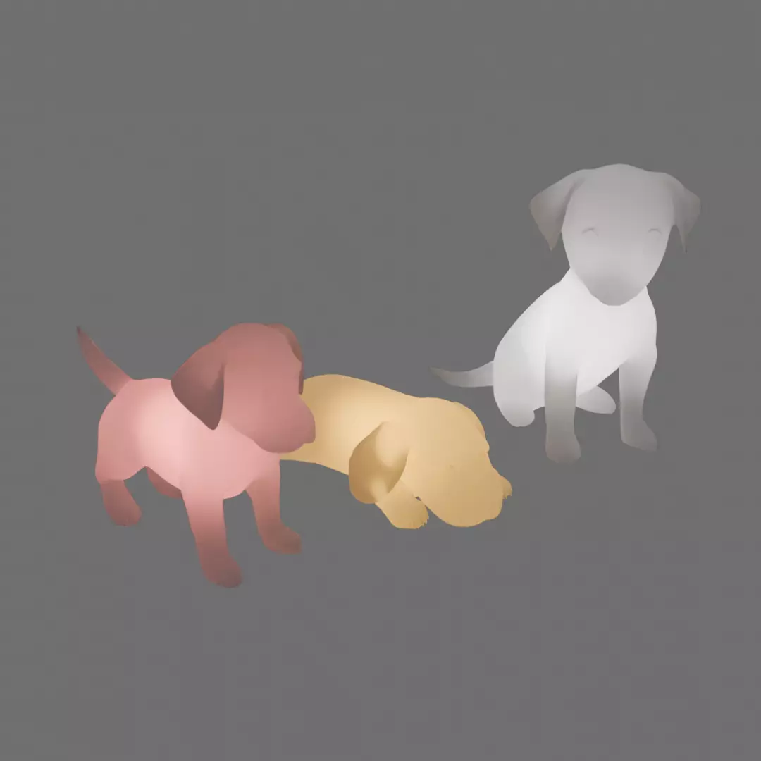 Indirect lighting for puppies 3D model_9
