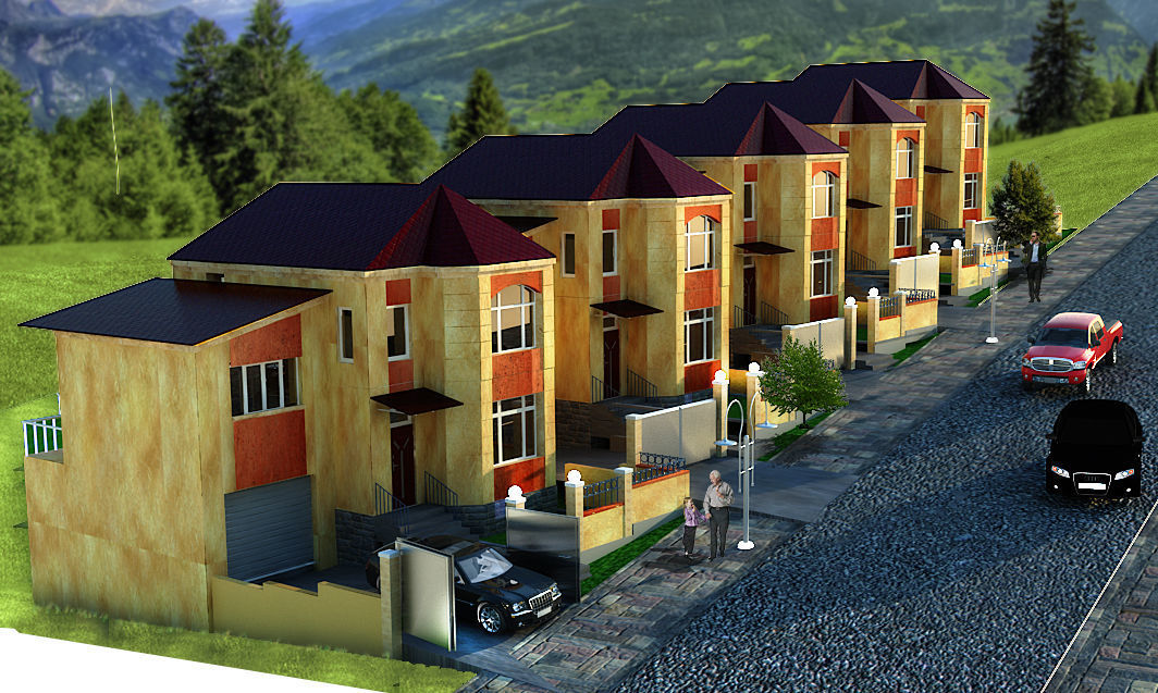 Residential quarter 3D model_6