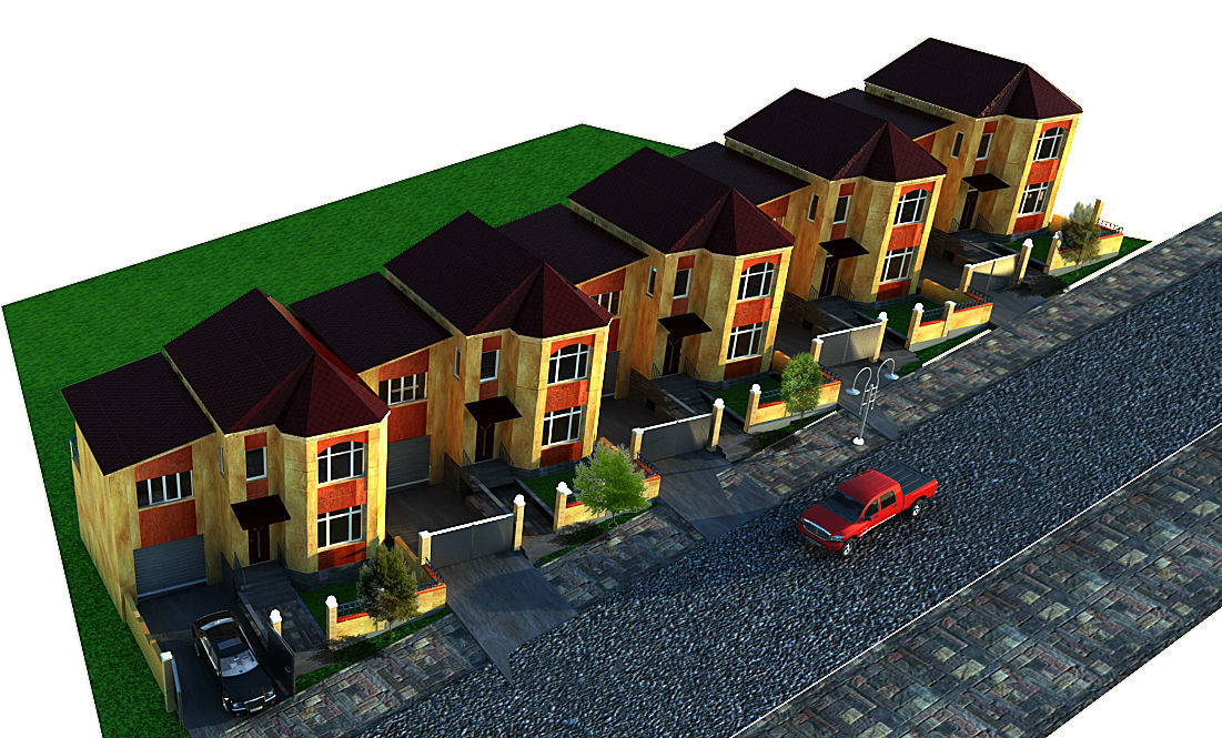 Residential quarter 3D model_4