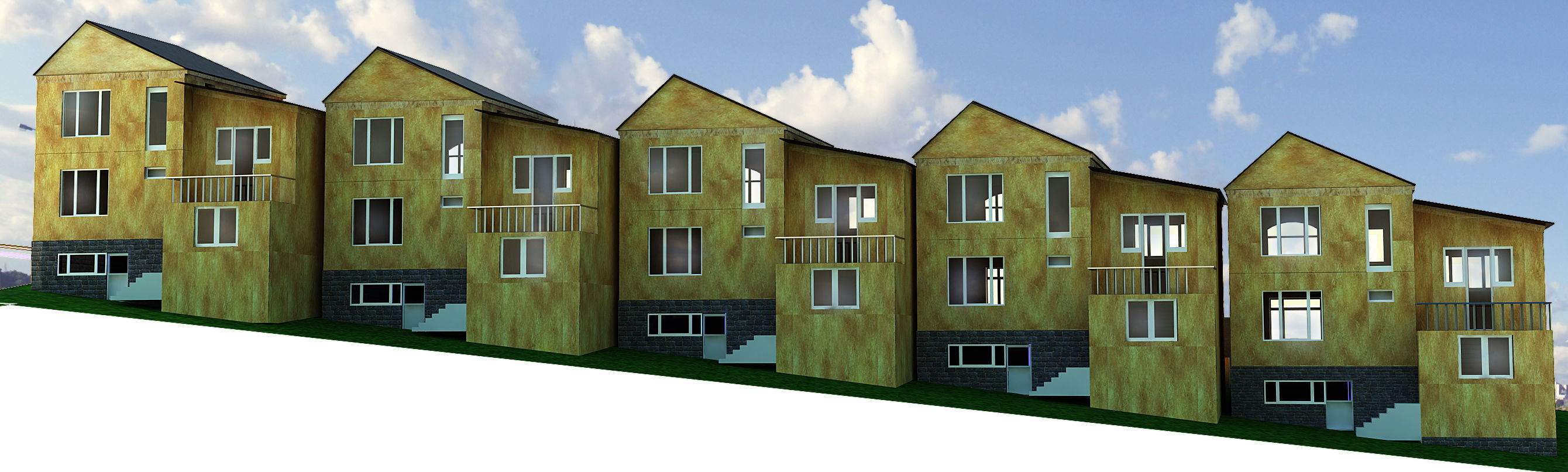 Residential quarter 3D model_7