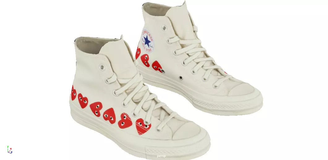 CDG X Converse 1970s Low-poly 3D model