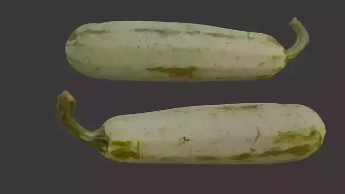 Scanned Zucchini Low-poly 3D model