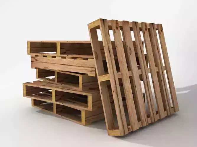 Low poly wood pallet for games and VR