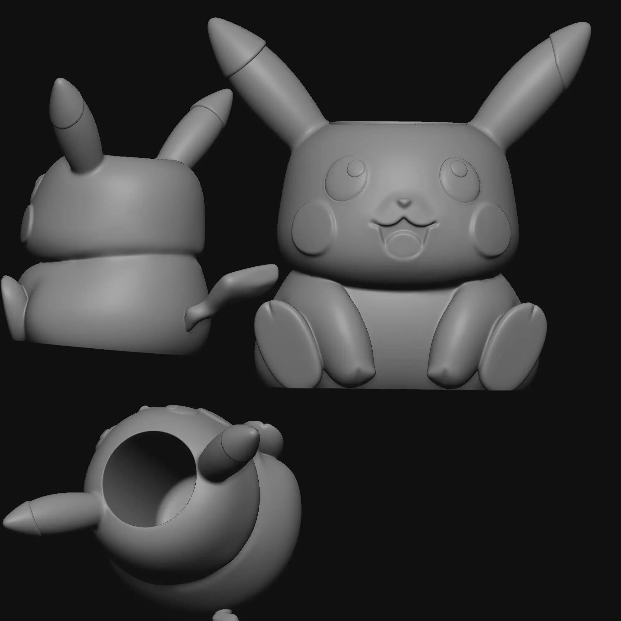 Pen holder - Pikachu 3D print model_2