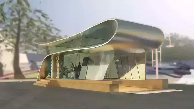 Bus station 3D model