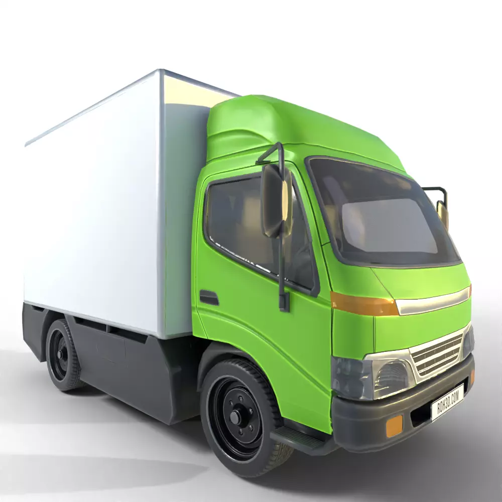Low Poly Car Hino 300 Truck Low-poly 3D model_0