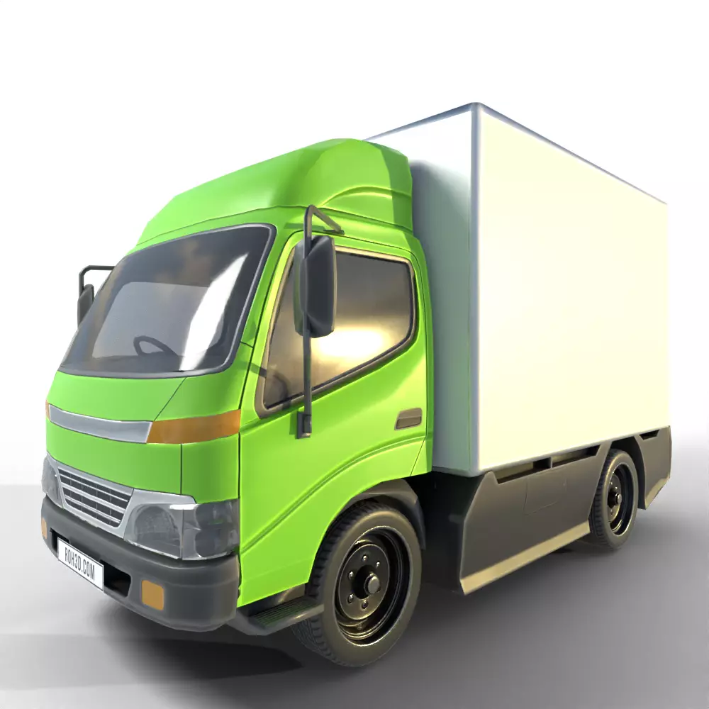 Low Poly Car Hino 300 Truck Low-poly 3D model_2