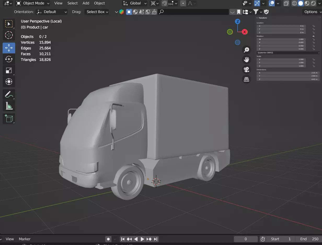 Low Poly Car Hino 300 Truck Low-poly 3D model_10