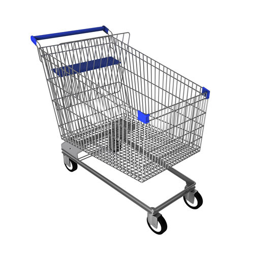 Steel shopping trolley 3D model