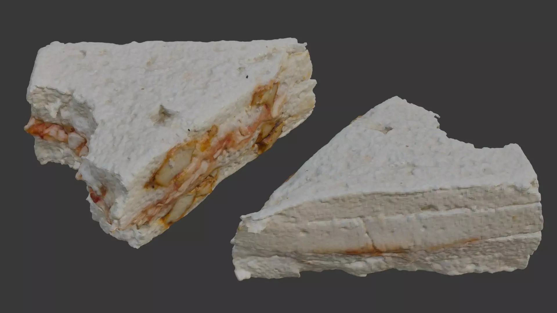 Scanned Nougat Piece Low-poly 3D model_0