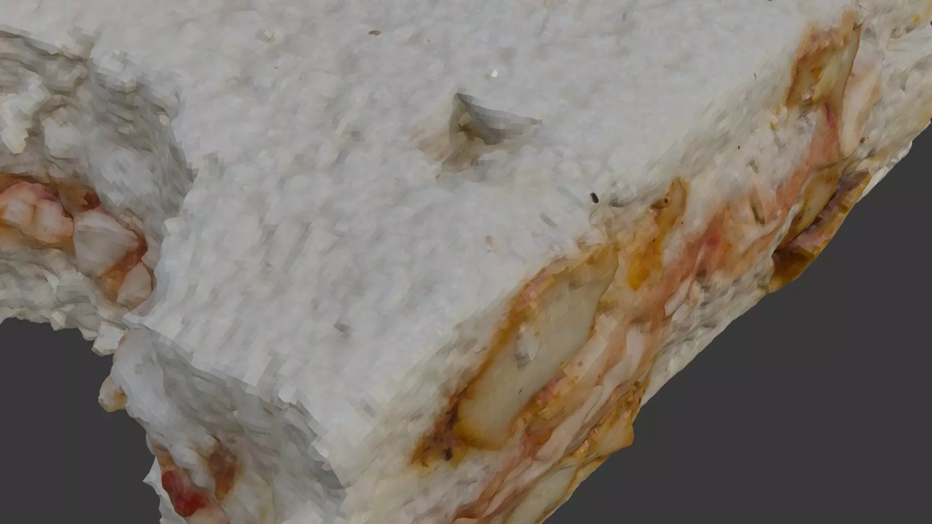 Scanned Nougat Piece Low-poly 3D model_3