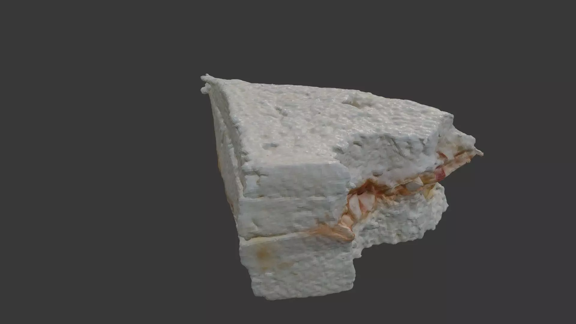 Scanned Nougat Piece Low-poly 3D model_8