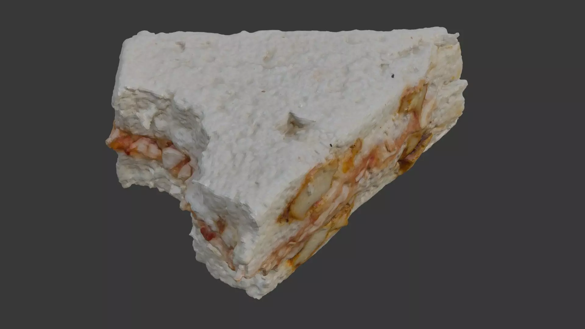 Scanned Nougat Piece Low-poly 3D model_1