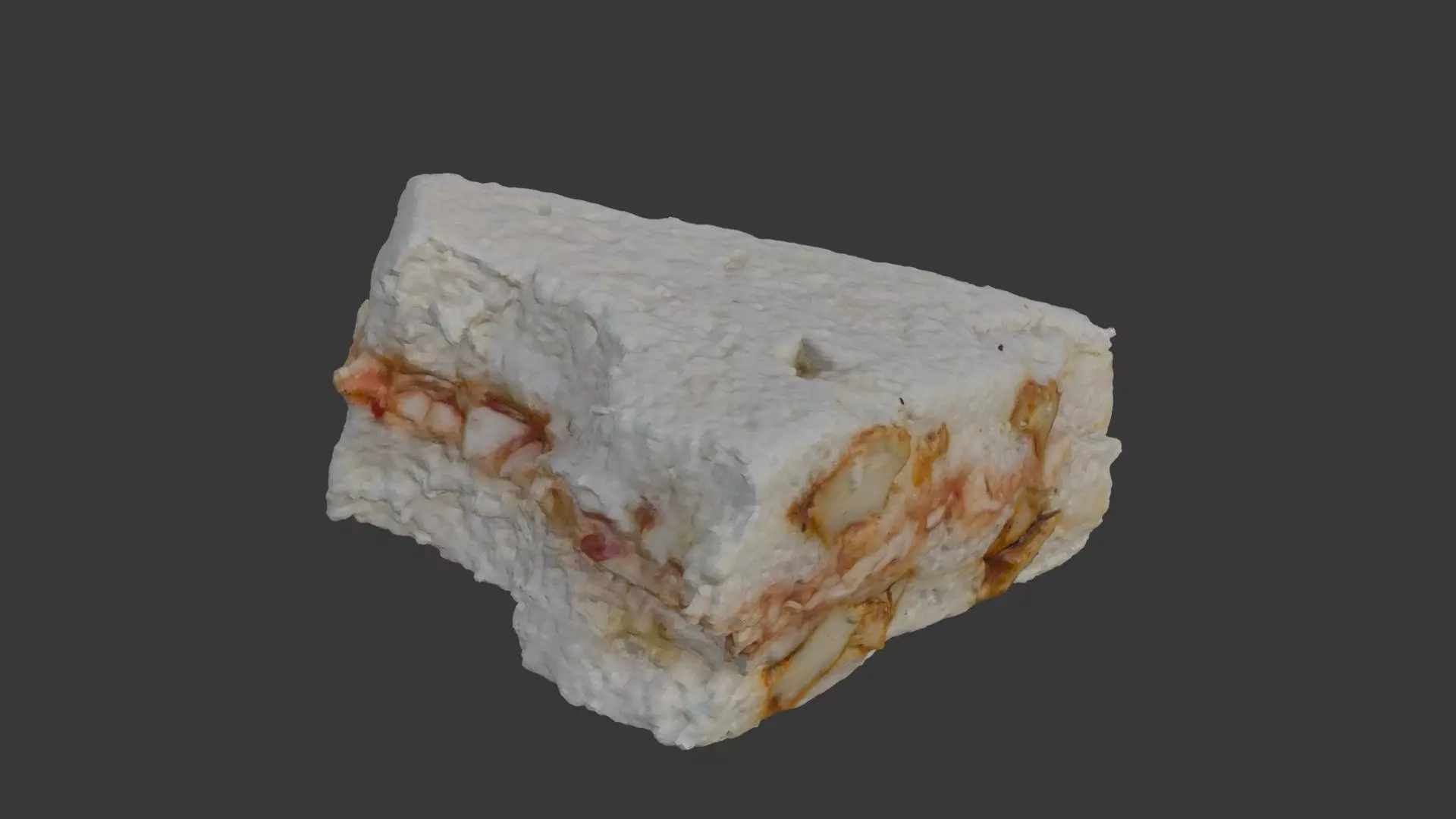 Scanned Nougat Piece Low-poly 3D model_7