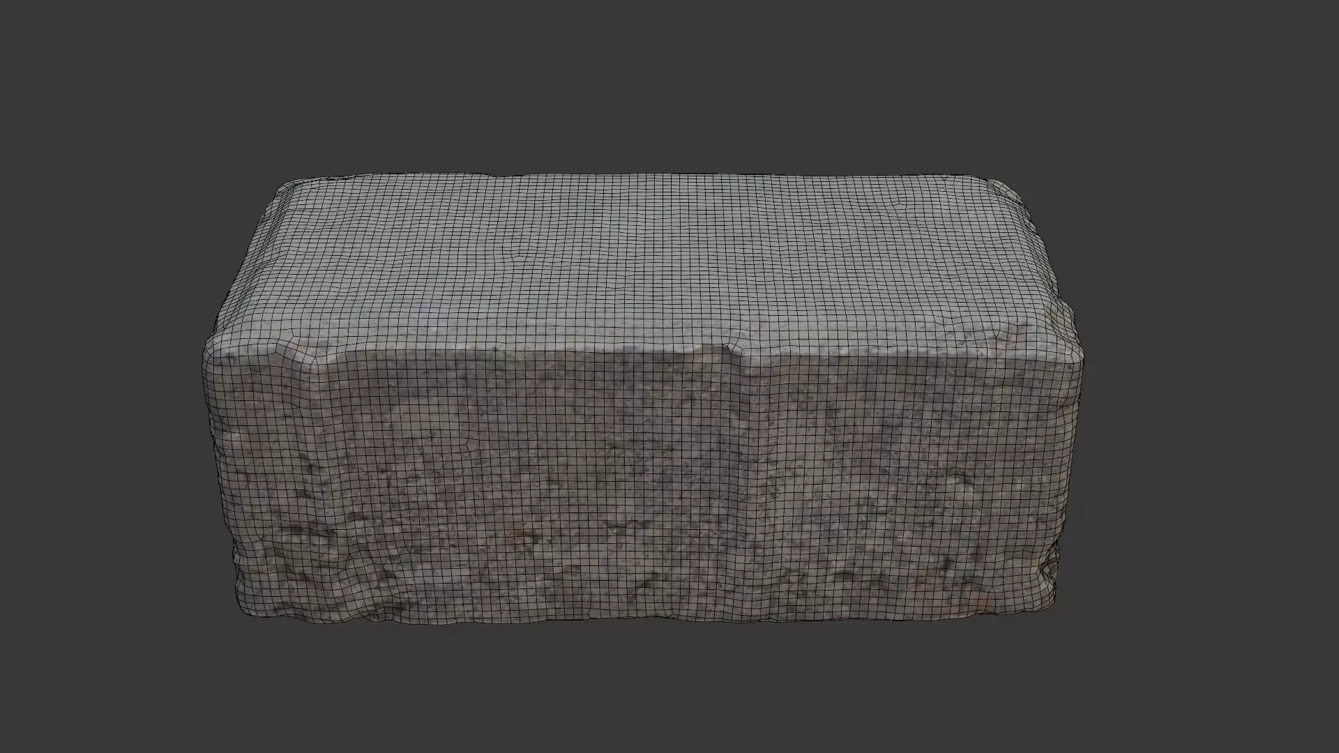Scanned Concrete Block Low-poly 3D model_2