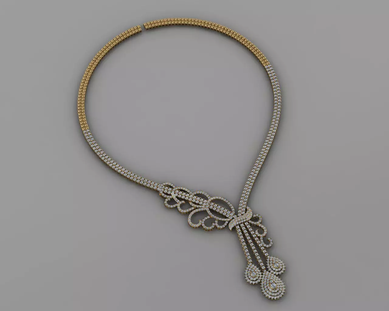 Swarea Necklace Diamond  3D print model_1