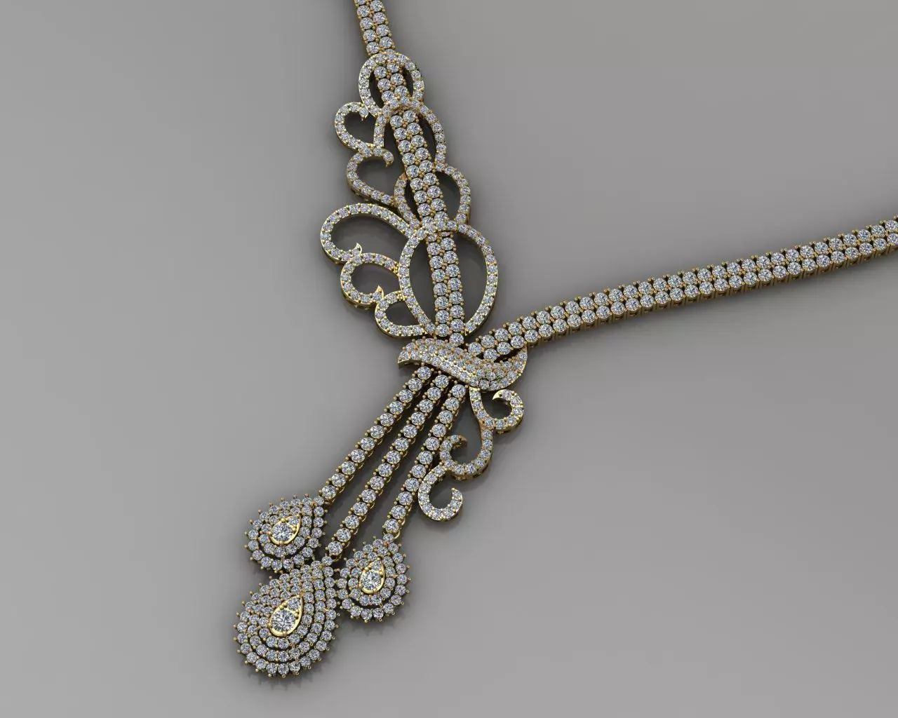 Swarea Necklace Diamond  3D print model_2