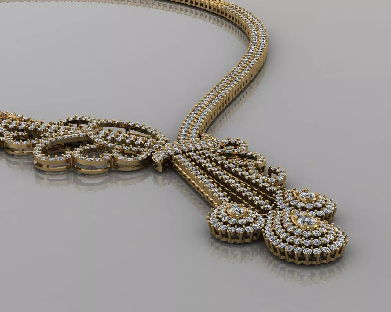 Swarea Necklace Diamond  3D print model_3