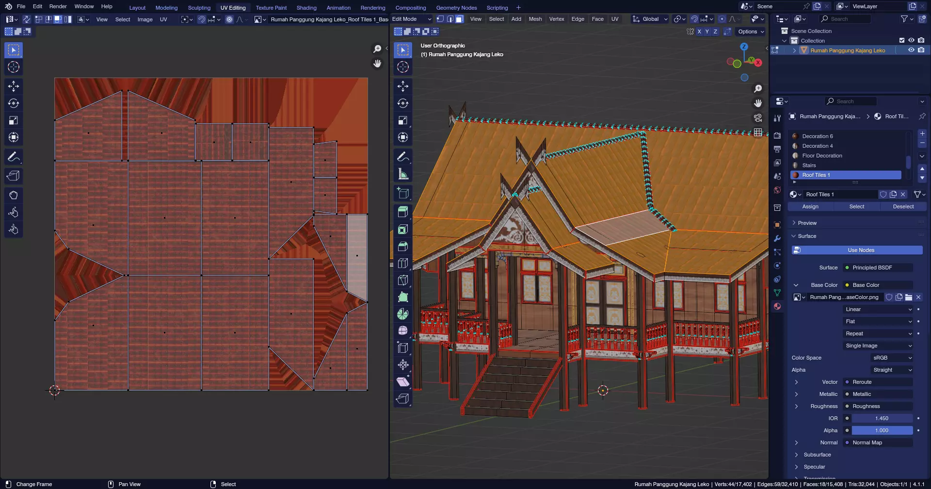 Traditional Houses - Rumah Panggung Kajang Leko Low-poly 3D model_9
