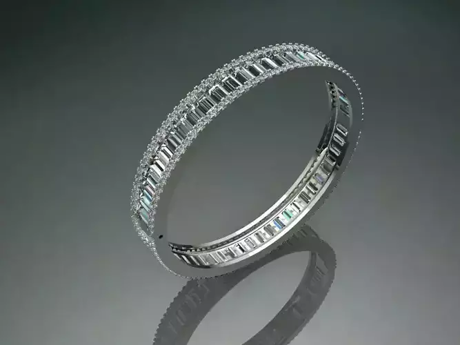 Bracelet diamond emerald baguette jewelry new arrival hot trend 3D print model