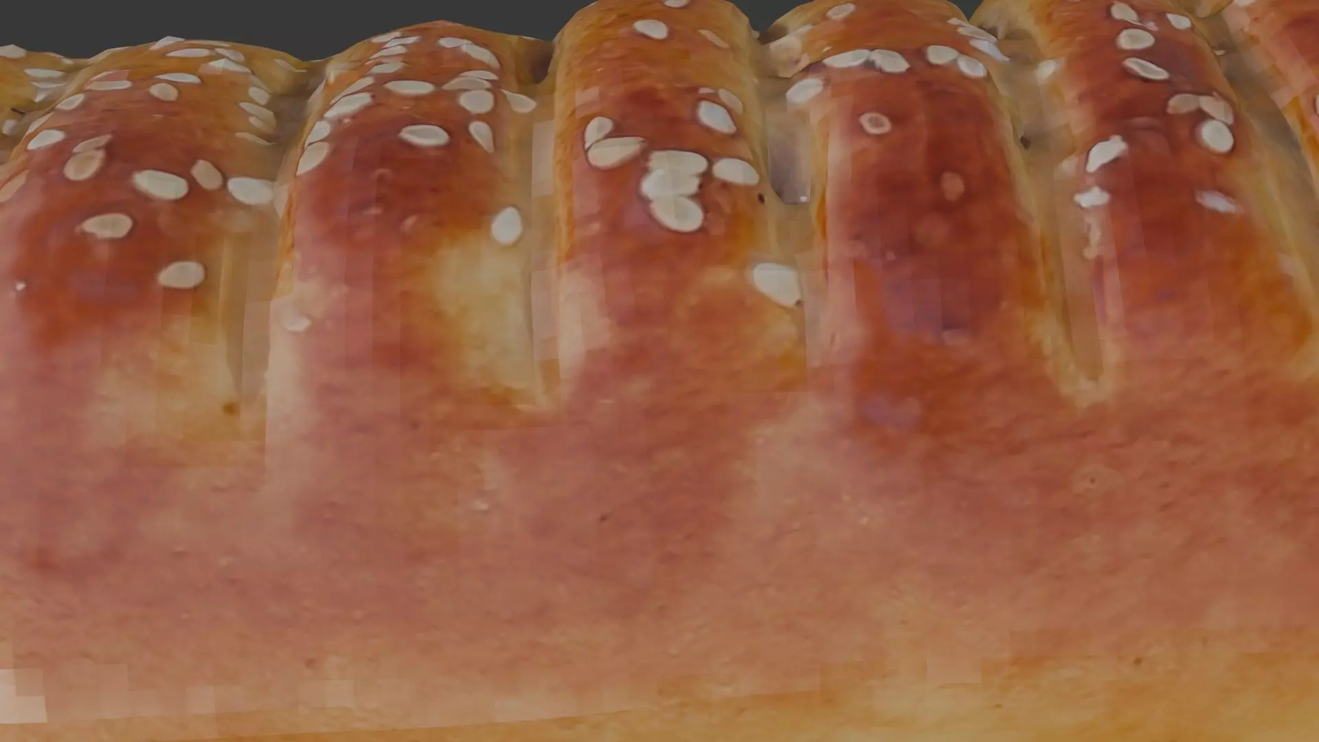 Scanned Sausage Roll Low-poly 3D model_7