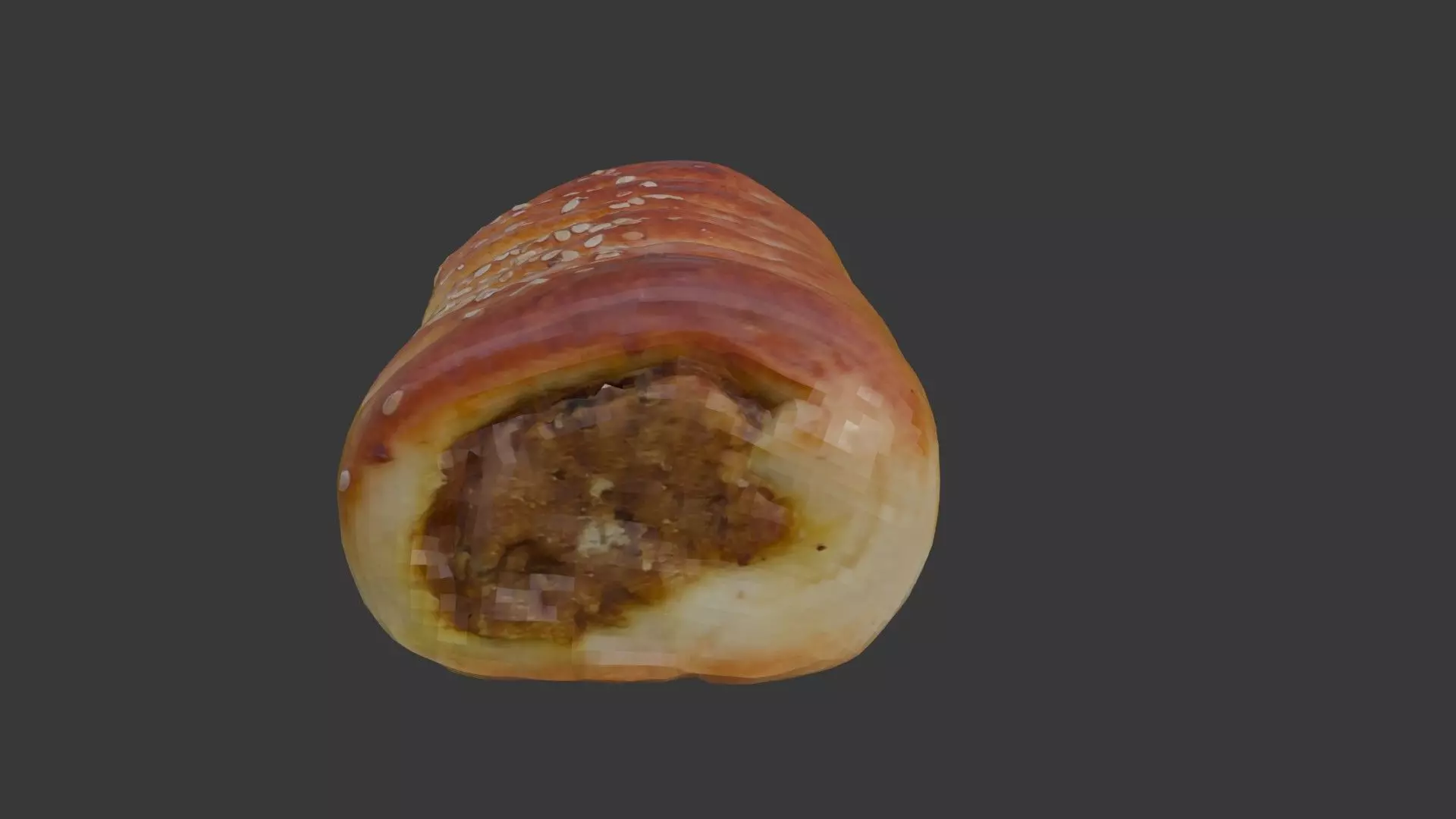 Scanned Sausage Roll Low-poly 3D model_3