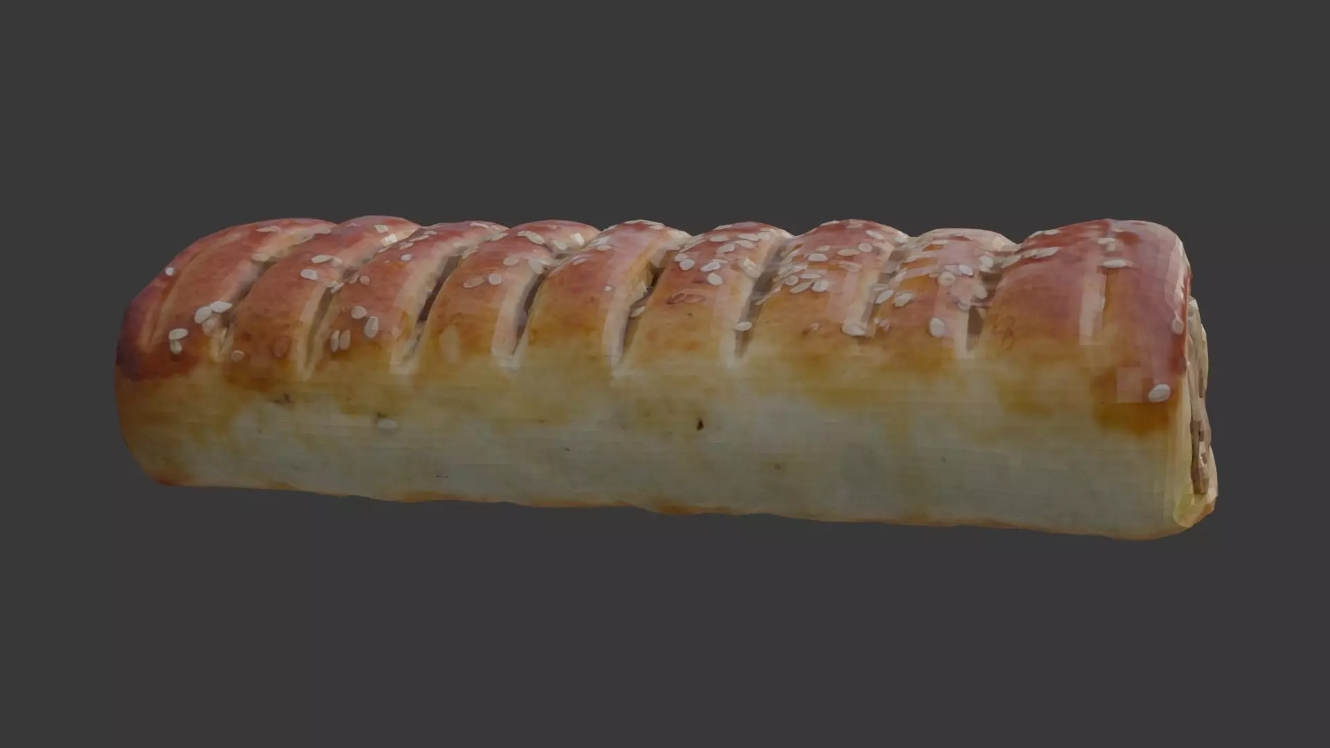 Scanned Sausage Roll Low-poly 3D model_4