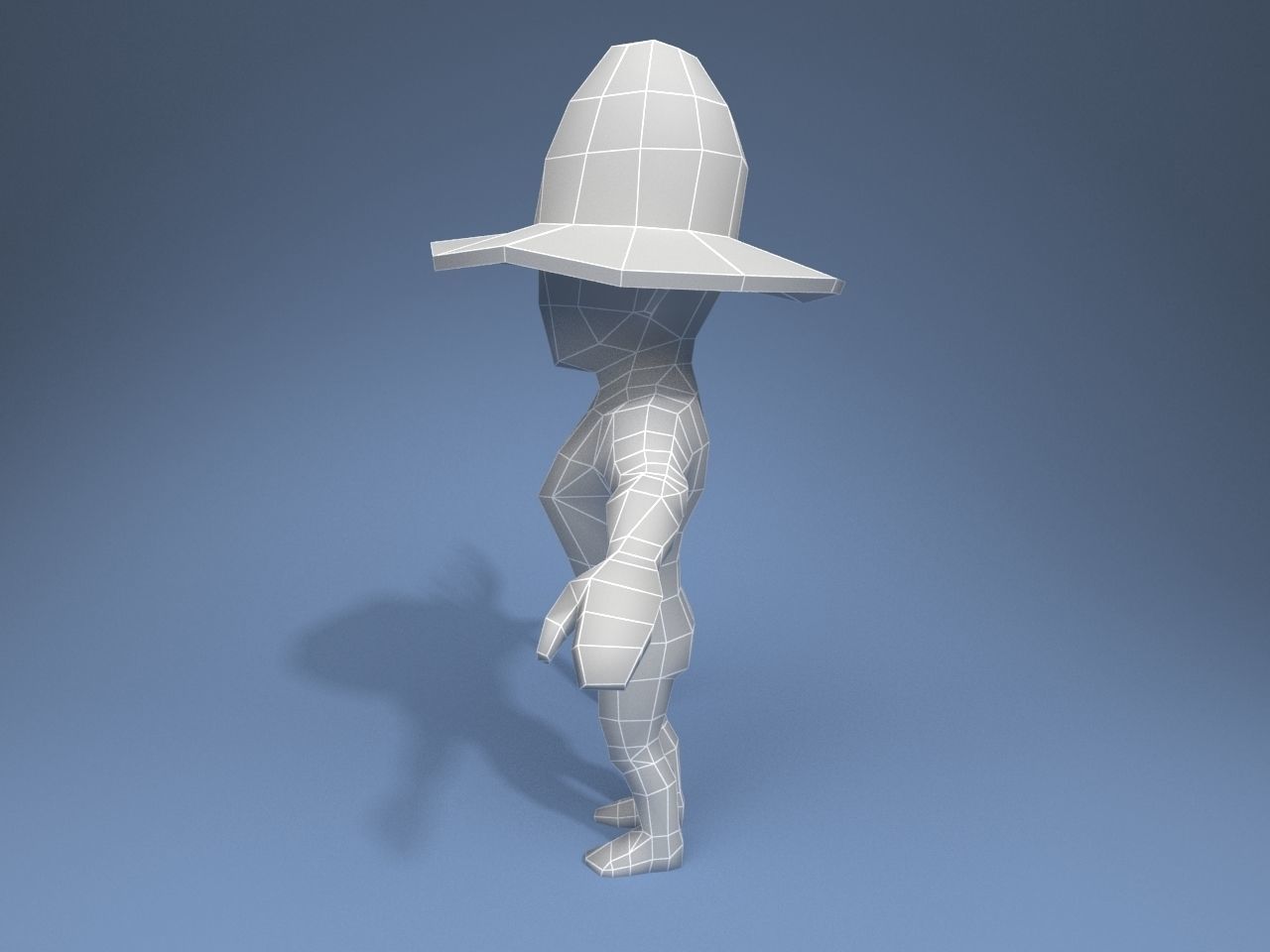 Medieval character peasant Low-poly 3D model_8