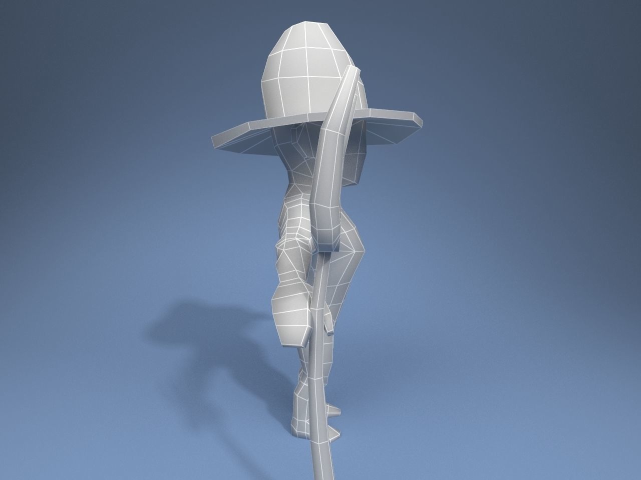 Medieval character peasant Low-poly 3D model_13